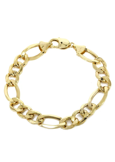 10K Gold Bracelet Solid Figaro For Sal