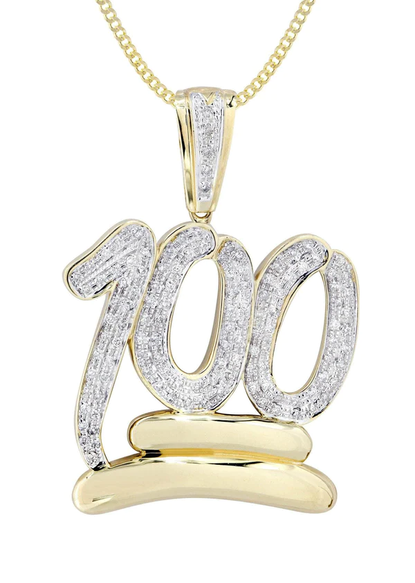 10K Yellow Gold 100 Diamond Necklace 2