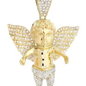 10K Yellow Gold Angel Diamond Necklace | 2.69 Carats