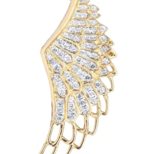 10K Yellow Gold Angel Wing Diamond Necklace | 0.82 Carats