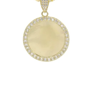 10K Yellow Gold CZ Picture Pendant Necklace | Appx. 14.4 Grams