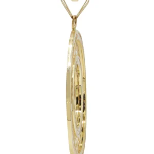 10K Yellow Gold CZ Picture Pendant Necklace | Appx. 15.6 Grams