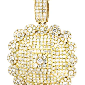 10K Yellow Gold Dog Tag Diamond Necklace | 2.35 Carats