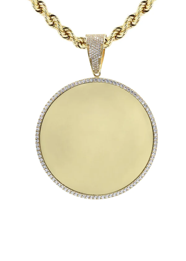 10K Yellow Gold Large Picture Necklace 2