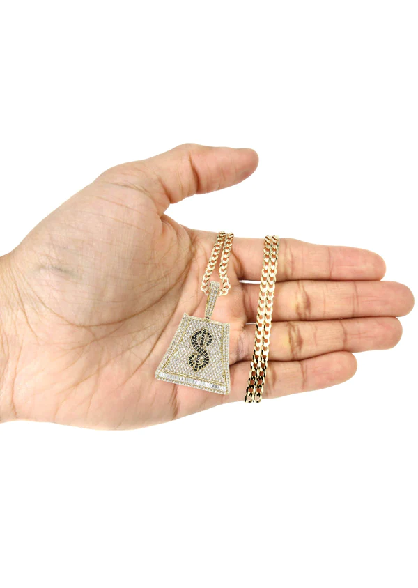 10K Yellow Gold Money Bag Necklace 5