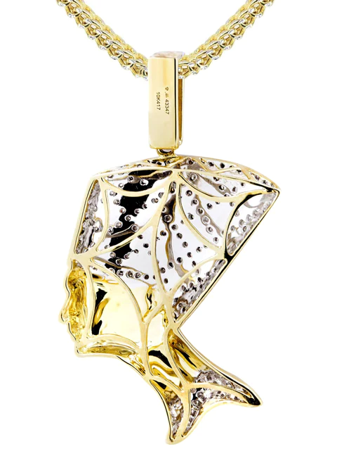 10K Yellow Gold Pharaoh Diamond Necklace 3