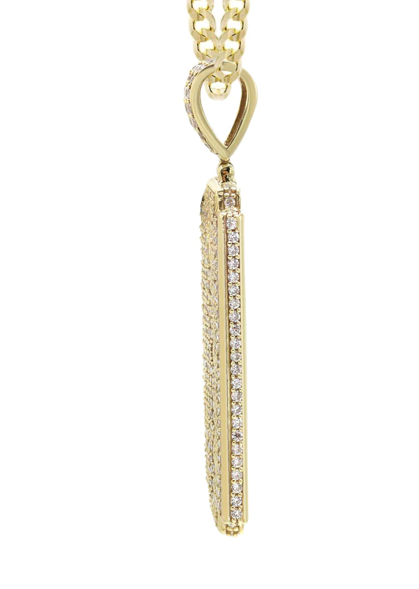 10K Yellow Gold Razor Blade Necklace 4