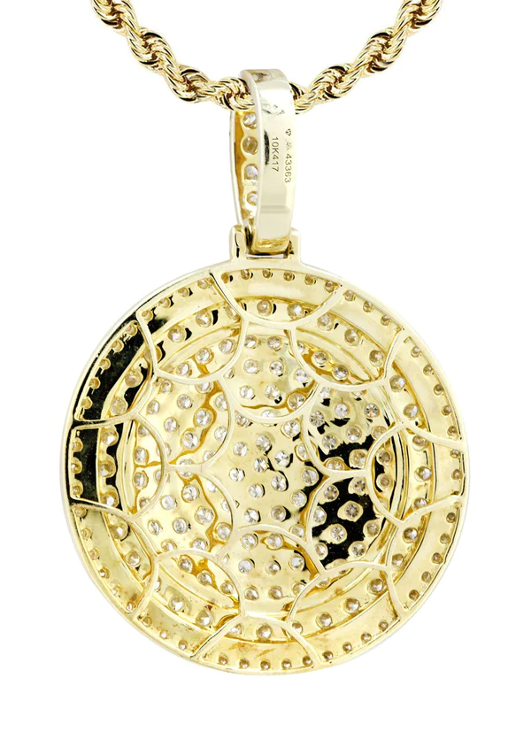 10K Yellow Gold Round Diamond Necklace 3