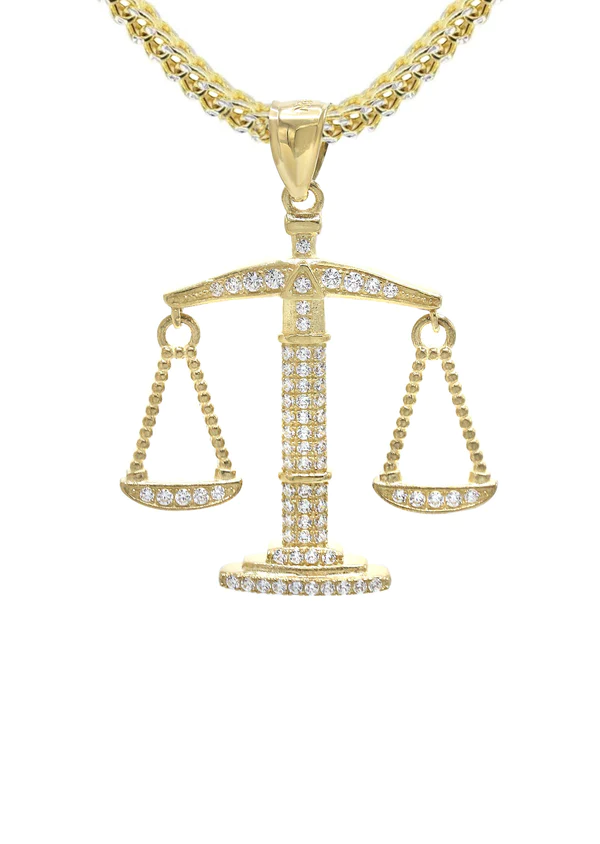 10K Yellow Gold Scales Of Justice Necklace 2