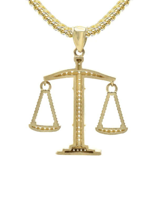 10K Yellow Gold Scales Of Justice Necklace 3