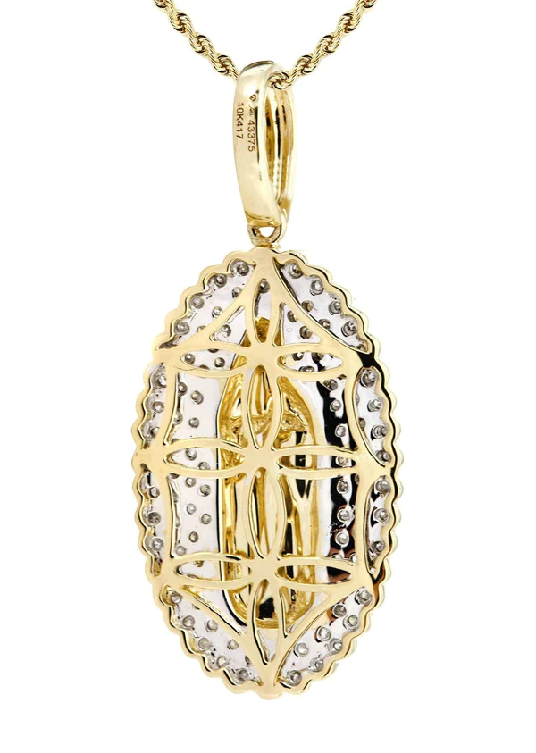 10K Yellow Gold St. Mary Diamond Necklace 3
