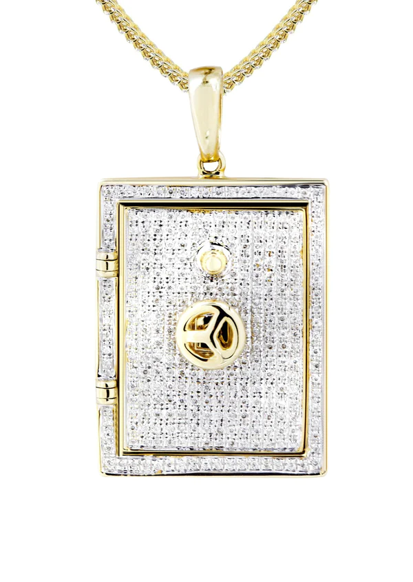 10K Yellow Gold Vault Diamond Necklace 2