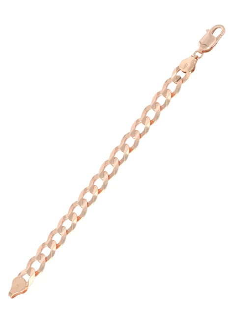 14K Rose Gold Bracelet Solid Cuban Curb Link7