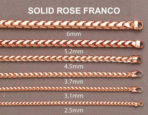 14K Rose Gold Bracelet Solid Franco13