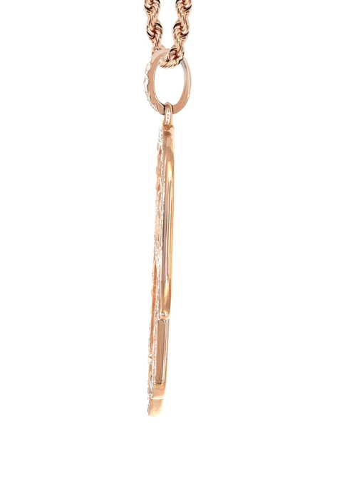 14K Rose Gold Diamond Hamsa Necklace 4