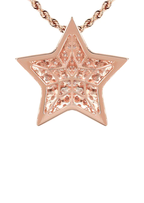 14K Rose Gold Diamond Star Necklace 3