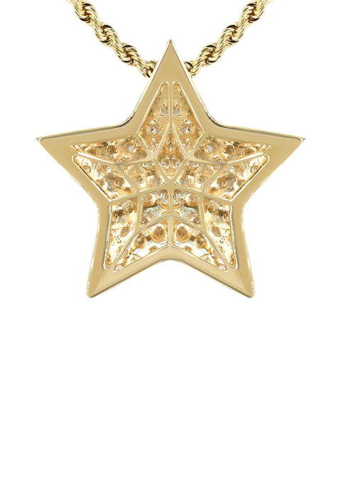 14K Yellow Gold Diamond Star Necklace 3