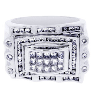 White Gold Mens Diamond Ring| 1.48 Carats| 16.25 Grams