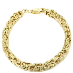 Italian Mens Byzantine Bracelet 10K Yellow Gold