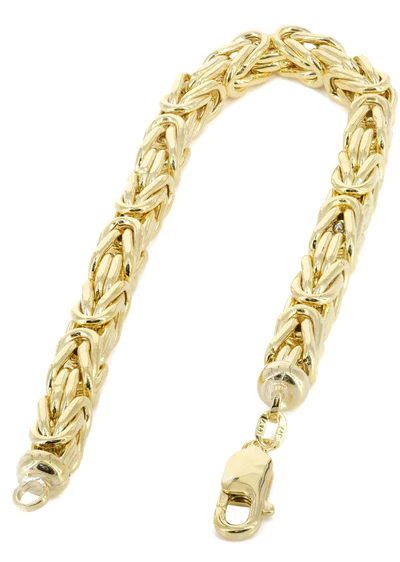 Italian Mens Byzantine Bracelet 10K Yellow Gold2