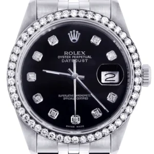 Mens Rolex Datejust Watch 16200 | 36Mm | Black Dial | Jubilee Band