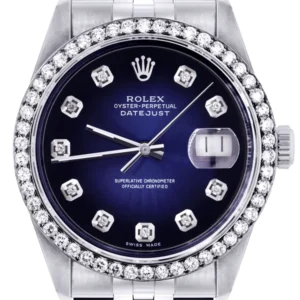Mens Rolex Datejust Watch 16200 | 36Mm | Blue Black Dial | Jubilee Band