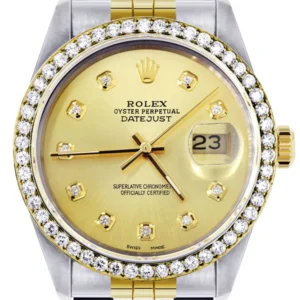 Gold Rolex Datejust Watch 16233 for Men | 36Mm | Gold Dial | Jubilee Band
