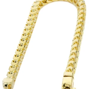 Solid Mens Franco Bracelet 10K Yellow Gold