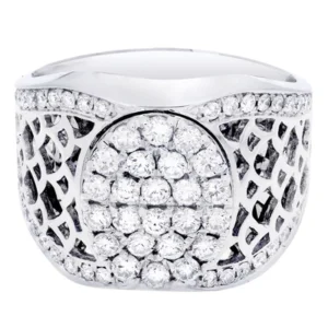 White Gold Mens Diamond Ring| 1.46 Carats| 13.7 Grams