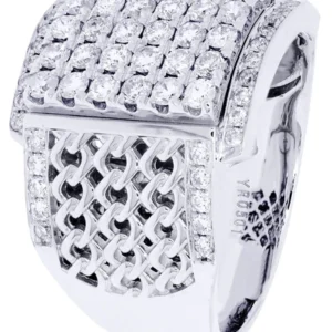 White Gold Mens Diamond Ring| 1.67 Carats| 14.83 Grams