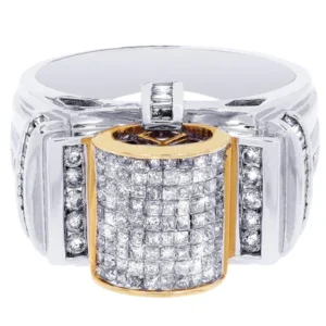 White Gold Mens Diamond Ring| 1.56 Carats| 12.32 Grams