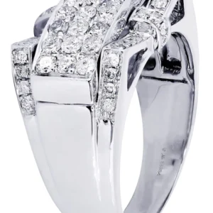 White Gold Mens Diamond Ring| 1.98 Carats| 9.8 Grams