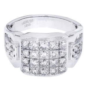 White Gold Mens Diamond Ring| 1.46 Carats| 9.94 Grams