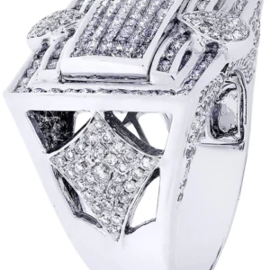 White Gold Mens Diamond Ring| 1.91 Carats| 14 Grams