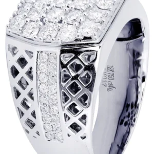 White Gold Mens Diamond Ring| 1.53 Carats| 12.89 Grams