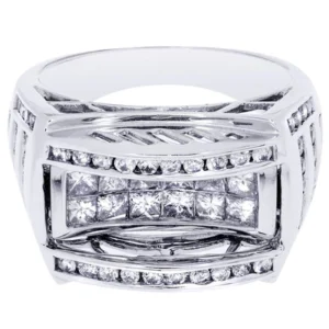 White Gold Mens Diamond Ring| 2.03 Carats| 12.21 Grams