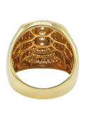 Yellow Gold Mens Diamond Ring fdf