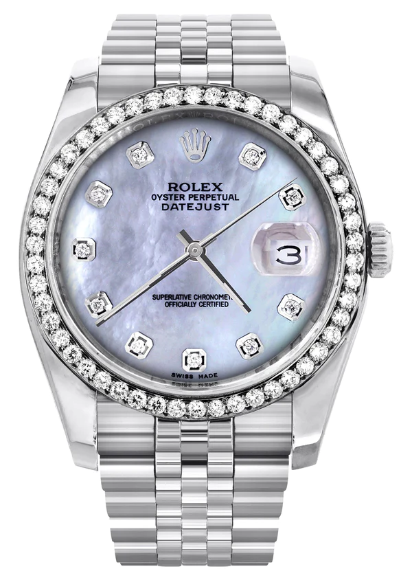 116200 Hidden Clasp 36Mm Rolex Datejust Watch Mother of Pearl Dial Jubilee Band 1
