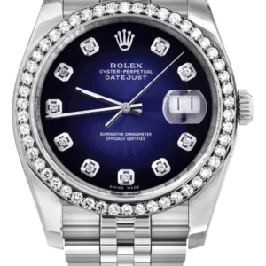 116200 | Hidden Clasp | Mens Rolex Datejust Watch | 36Mm | Blue Dial | Jubilee Band