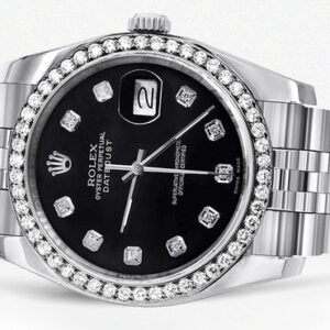 116200 | Hidden Clasp | Rolex Datejust Watch | 36Mm | Black Dial | Jubilee Band