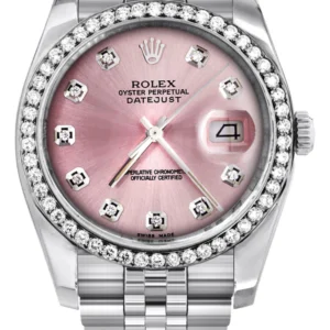 116200 | Hidden Clasp | Rolex Datejust Watch | 36Mm | Pink Dial | Jubilee Band