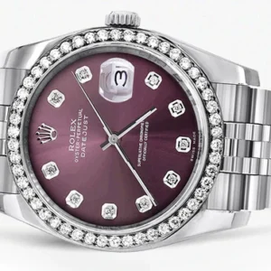 116200 | Hidden Clasp | Rolex Datejust Watch | 36Mm | Purple Dial | Jubilee Band