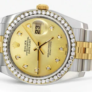 116233 | Hidden Clasp | Gold Rolex Datejust Watch | 36Mm | Gold Dial | Jubilee Band