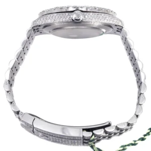 Diamond Iced Out Rolex Datejust 41 | 25 Carats Of Diamonds | Custom Grey Roman Diamond Dial | Jubilee Band