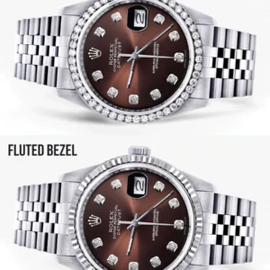 Diamond Mens Rolex Datejust Watch 16200| 36MM | Chocolate Diamond Dial | Jubilee Band