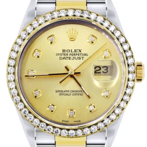 Gold Rolex Datejust Watch 16233 for Men | 36Mm | Gold Dial | Oyster Band