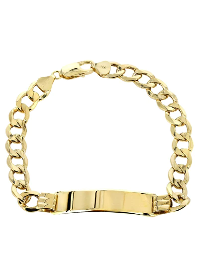 Hollow Id Cuban Bracelet 10K Yellow Gold15