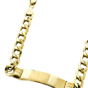 Hollow Id Cuban Bracelet 10K Yellow Gold