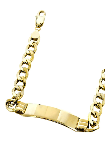 Hollow Id Cuban Bracelet 10K Yellow Gold16