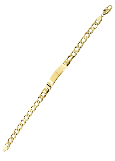 Hollow Id Cuban Bracelet 10K Yellow Gold17